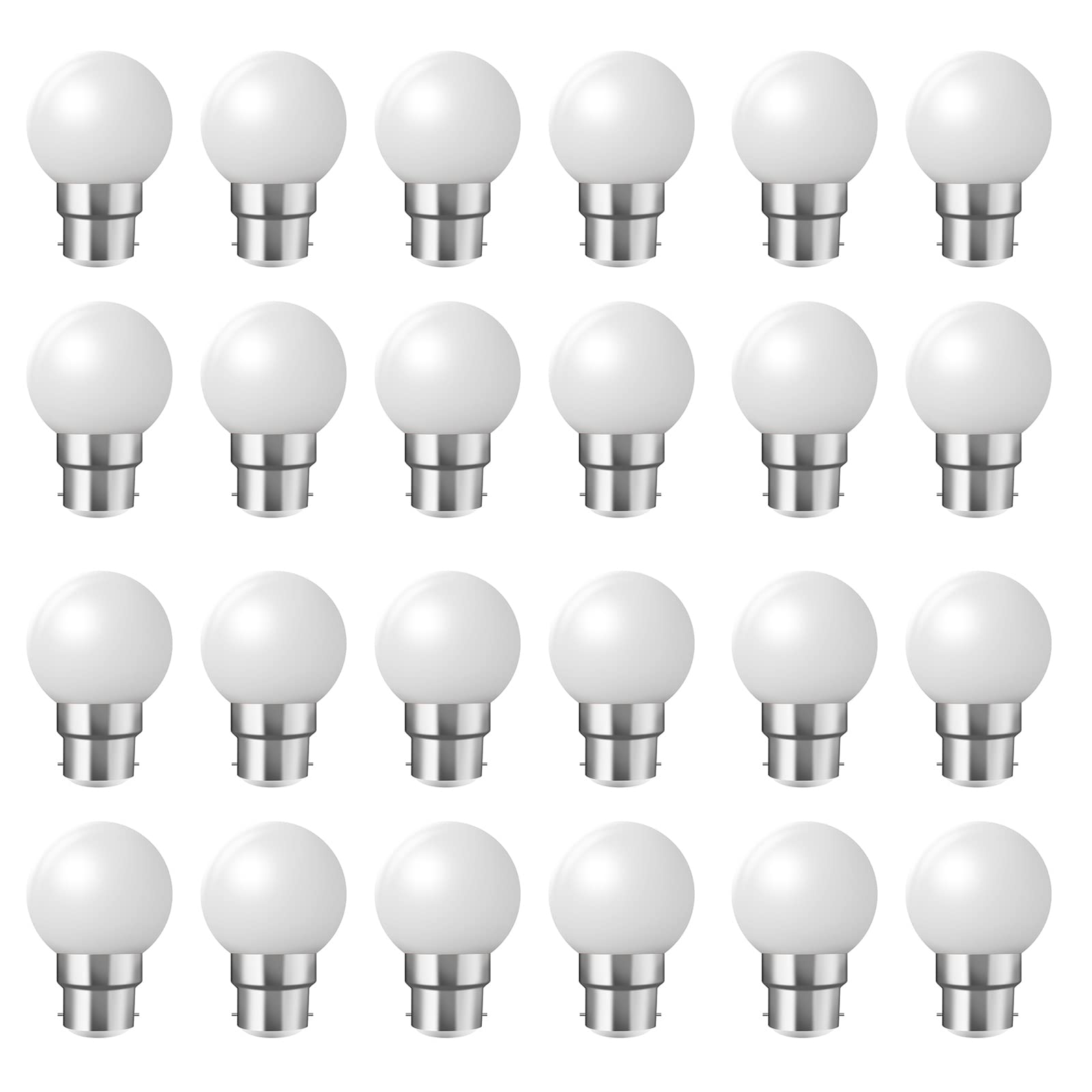 Jiotouhu 24 Pack Warm White Color Light Bulb B22 Bayonet, Decorative Festoon Bulb 2W, Small Golf Ball Bulb, for Outdoor Indoor String, Christmas, Tree, Fairy Party Night Lights