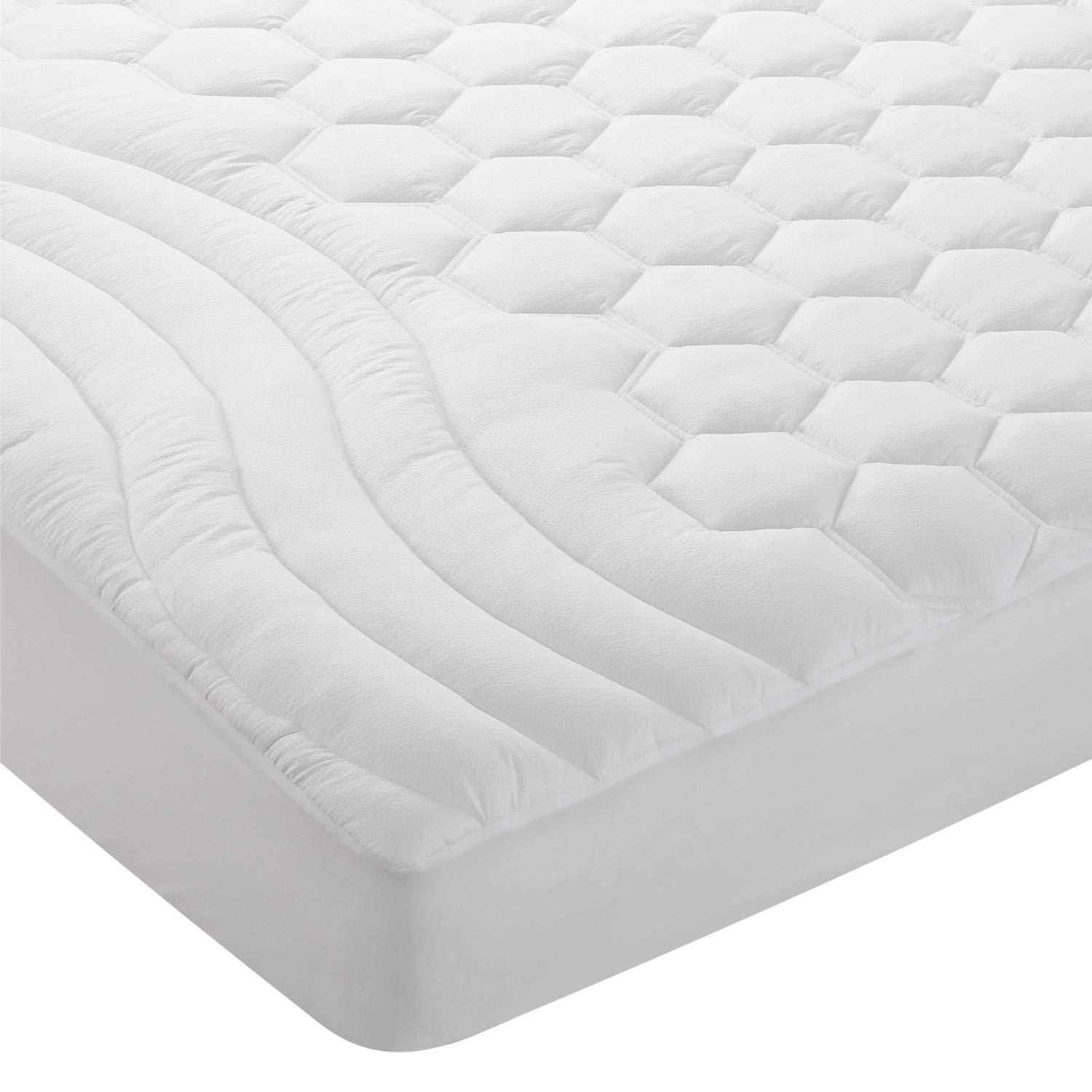 Mattress Pad Twin Hypoallergenic Overfilled Quilted Breathable Soft Microplush by Bedsure