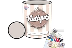Vintiques Chalk & Mineral Paint plus color card, Matte Finish- Easy Application for DIY Projects - Furniture, Wood, Metal, Home Decor and More, Perfect Taupe, 32oz