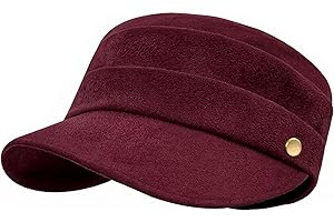 huablo Women's Suede Flat Top Newsboy Cap - Soft Brim & Hook - and - Loop Adjustment - Fall Winter Cabbie Paperboy Hats