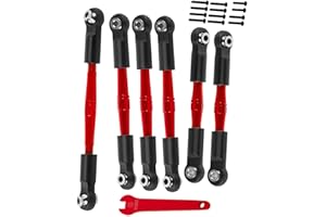 RCMYou Aluminum Turnbuckles Camber Links Upgrades Part for 1/10 Big Rock V3 3S BLX / 1/8 Typhon 3S BLX/Mega 550, (not for Big Rock V1/V2) Alloy Turnbuckles Camber Links Hops Up,Red
