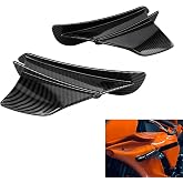 Qurbuns 2 PCS Motorcycle Fairing Wings, Carbon Fiber Side Air Deflectors, Fashion Motorcycle Aerodynamic Side Spoiler Winglet, Universal Air Deflectors Fairing Winglets Modified (Carbon Fiber)