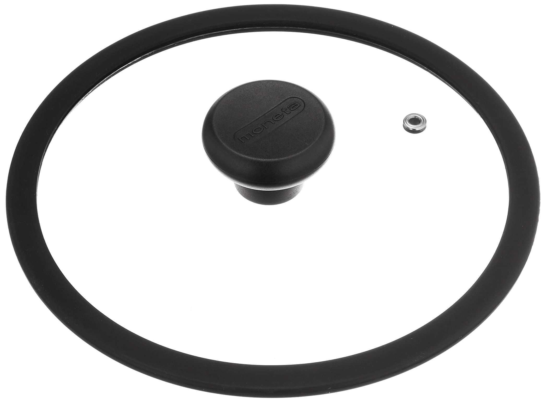 Moneta Etnea Glass Lid for Pots and Pans, Tempered Glass with Silicone Rim, Easy Grip, Steam Vent, 20 cm