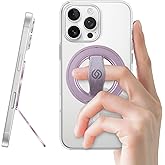 EWA MagOne 3rd Gen [Compatible with MagSafe] Phone Grip Stand with Finger Strap, Removable Magnetic Ring Holder Kickstand Loop for iPhone 17,16,15,14,13,12 Series (Purple)