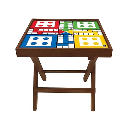 Nutcase Designer Teak Wood Side Table Folding Wooden Bedside Coffee Outdoor Picnic Table - Ludo