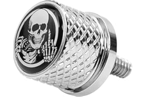 GUAIMI Stainless Knurled Fender Seat Bolt Screw 1/4"-20 Thread Compatible with Harley Sportster Touring Softail Dyna CVO Electra Glide Street Glide 1996-2023 - Skeleton Middle Finger