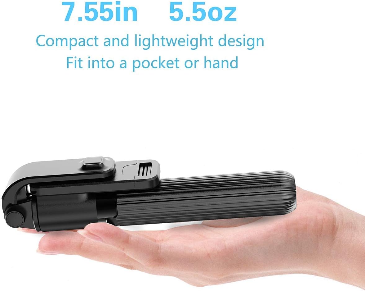 Selfie Stick Tripod with Removable Wireless Bluetooth Remote Shutter Compatible,Lightweight Extendable Aluminum Pocket Selfie Stick for iPhone 11/XR/X/8/8P/7/7P Android Phone，Gopro,Webcam and Camera: Camera & Photo