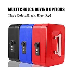 Jssmst Cash Box with Money Tray and Combination
