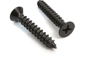 Bolt Dropper #8 x 1 Inch Wood Screws, Pack of 100 - Black Xylan Coated Stainless Steel Flat Head Phillips Screw - Corrosion Resistant for Wood, Drywall Applications, and Outdoor Use