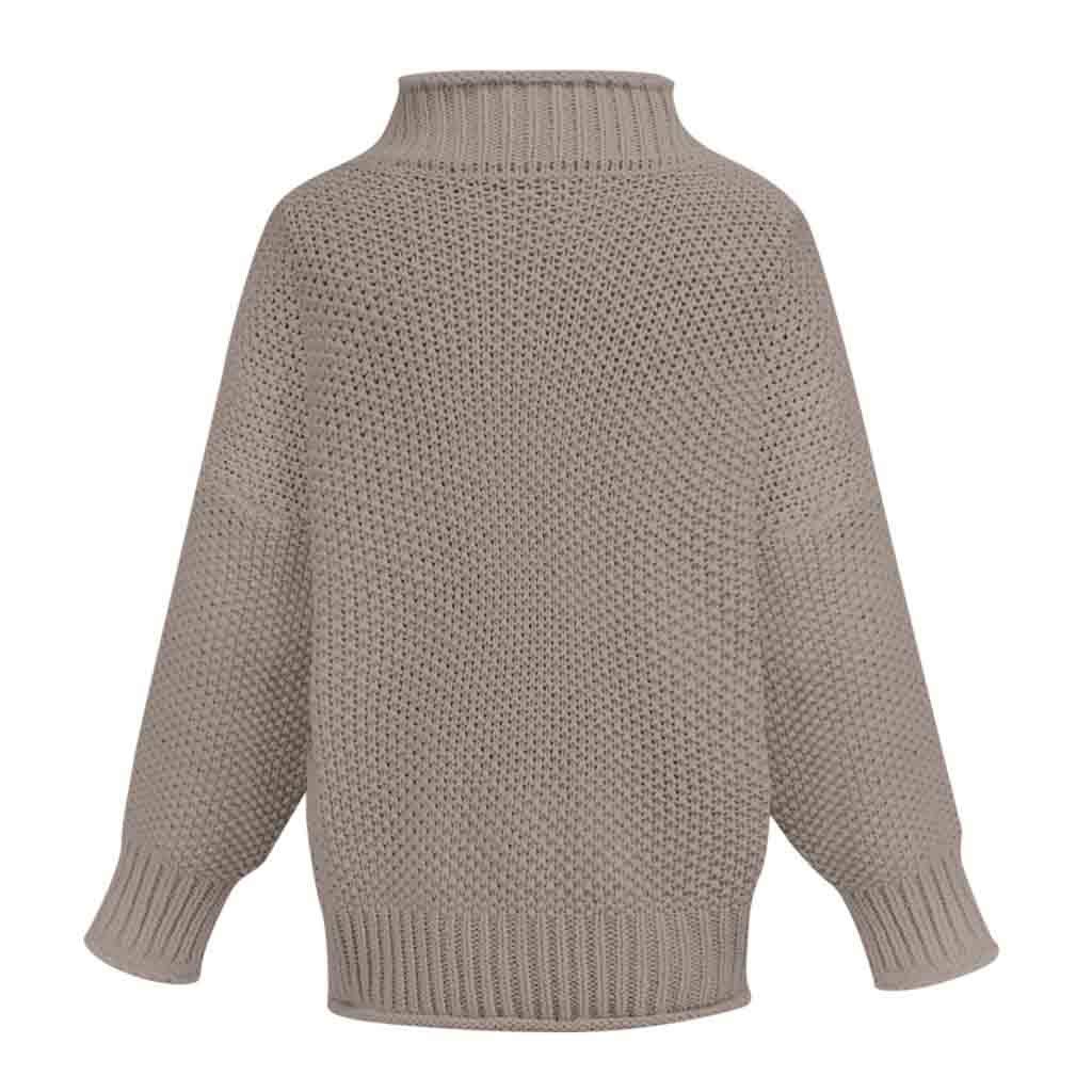 WoWer ⛄Strickpullover Damen Strickpulli Oversize Pullover Einfarbig Rippstrick Pulli Langarm Feinstrickpullover Sweater Oberteil Rollkragenpullover Rollkragen Winterpullover Strickpulli Sweater