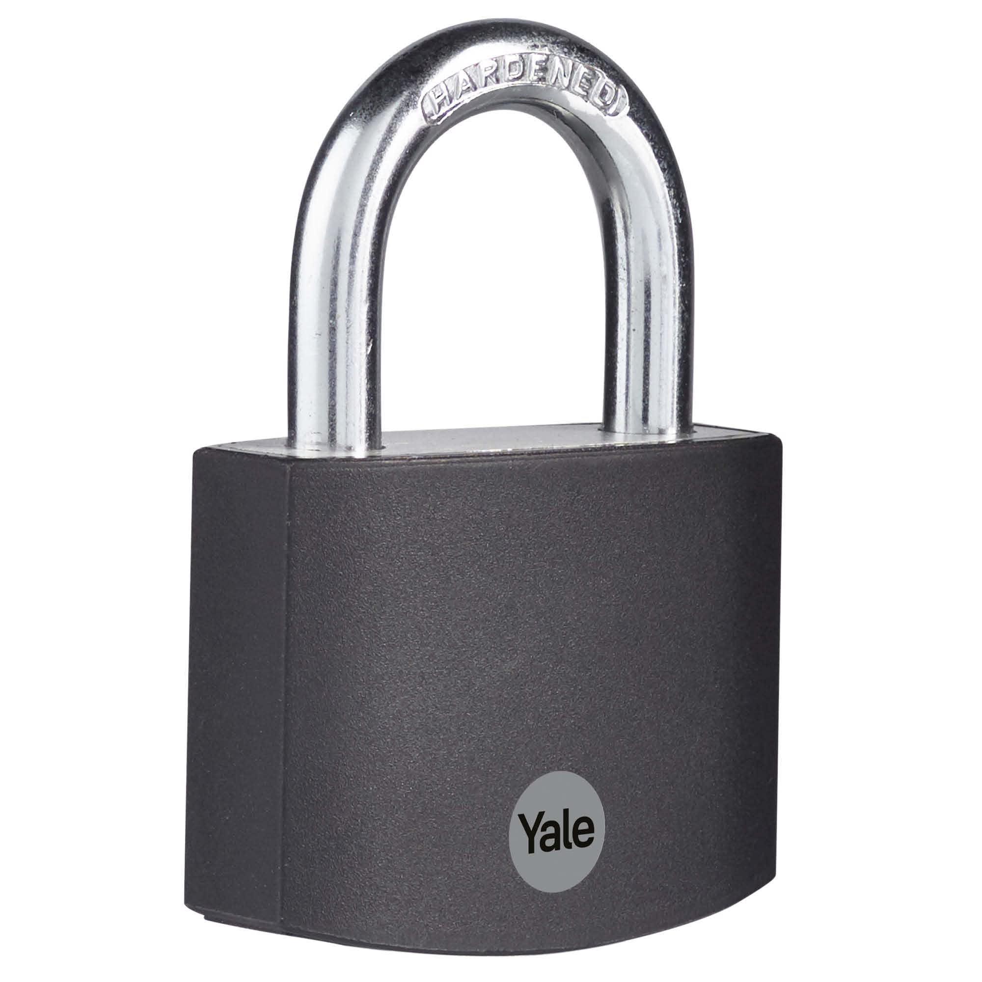 Yale - YE3B/50/126/1/BK Standard Security 50mm Aluminium Padlock - Black - Open Hardened Steel shackle - 3 keys — image 1