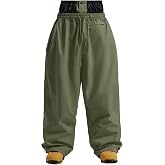 GSOU SNOW Womens Mens Snow Pants Baggy Snowboard Ski Pants Wateproof Warm | 15K Waterproof,10K Breathable,Windproof Waist Powder Skirt,Thigh Vent Zippers,Adjustable Waist &amp; Cuffs Drawcord,Snowboarding