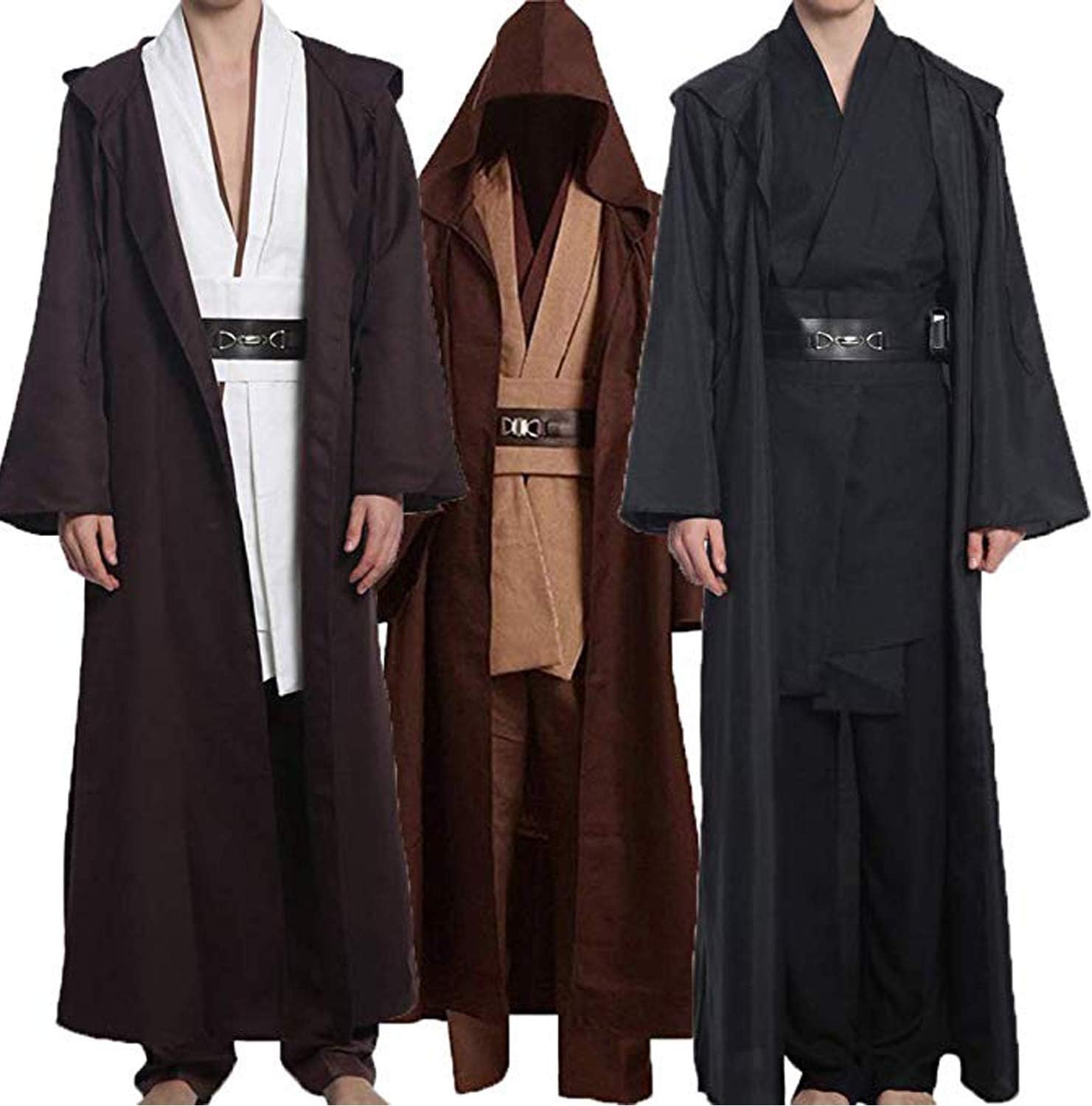 Wecos Adult Halloween Jedi Costume Tunic Robe Outfit Three Versions