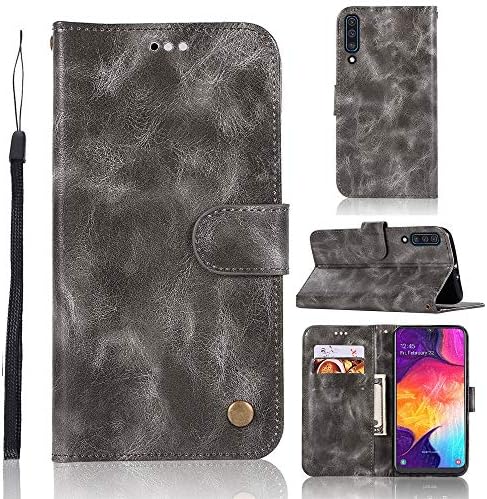 Lusenbo Samsung Galaxy A50 Case, PU Leather Case Wallet-Book Case Premium Flip Cover Folio Soft TPU Case[Card Slots][Kickstand] [Magnetic Closure][Drop Resistance] Stand Case-Claret
