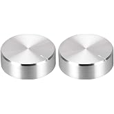 uxcell 2pcs Potentiometer Knob Knurled Shaft Silver Tone Aluminum Smooth Surface Rotary Knob 30mmx10mm Volume Control Knob