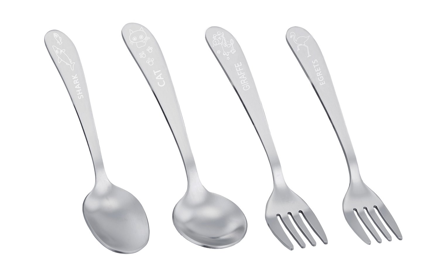 TeamFar Toddler Kids Preschoolers Utensil Flatware Silverware Set, Pure