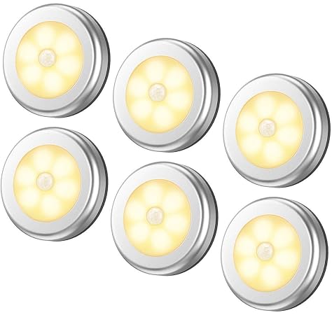 Gluckluz Motion Sensor Light Led Closet Light Night Lighting Battery Operated Stair Lights Safe Cordless Lamp For Home Bathroom Bedroom Kitchen Hallway Warm 6 Packs Buy Online At Best Price In Uae