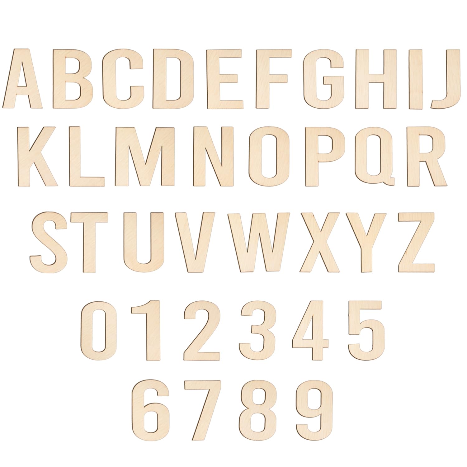 108 Pcs Wooden Letters 5 Inch for Crafts, Small Wood Alphabet Letters and Numbers Unfinished Wooden Letters Cutouts for Painting DIY Project Wall Decor Nursery Room Home Decorations