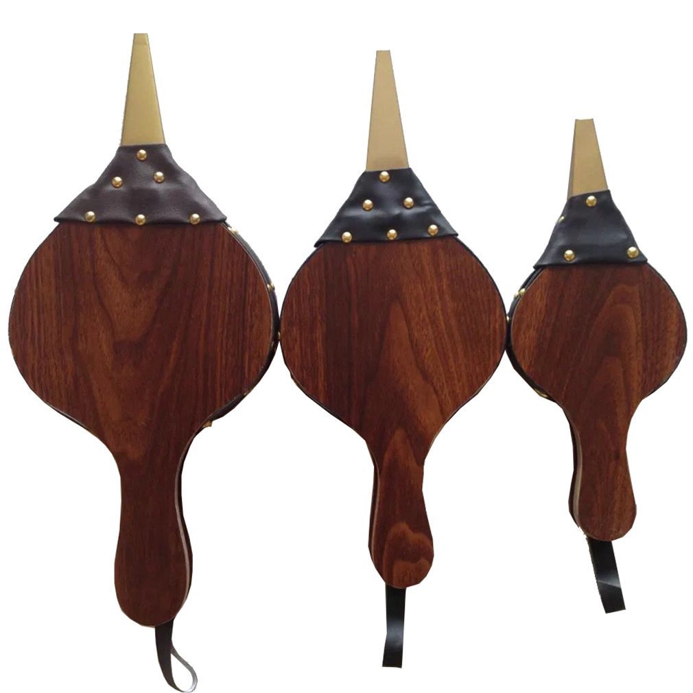 QEES Fireplace Bellows with Hanging Strap 1 PCS, Wood Bellows, Fireside