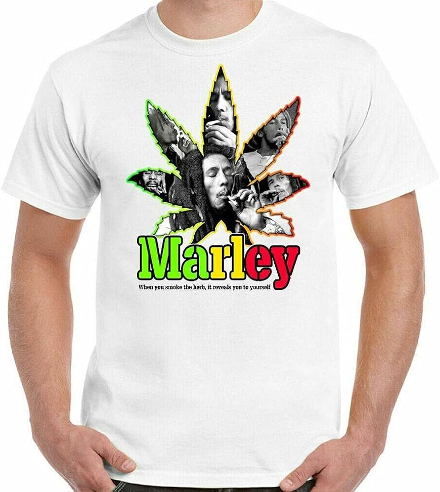 bob marley smoking tee