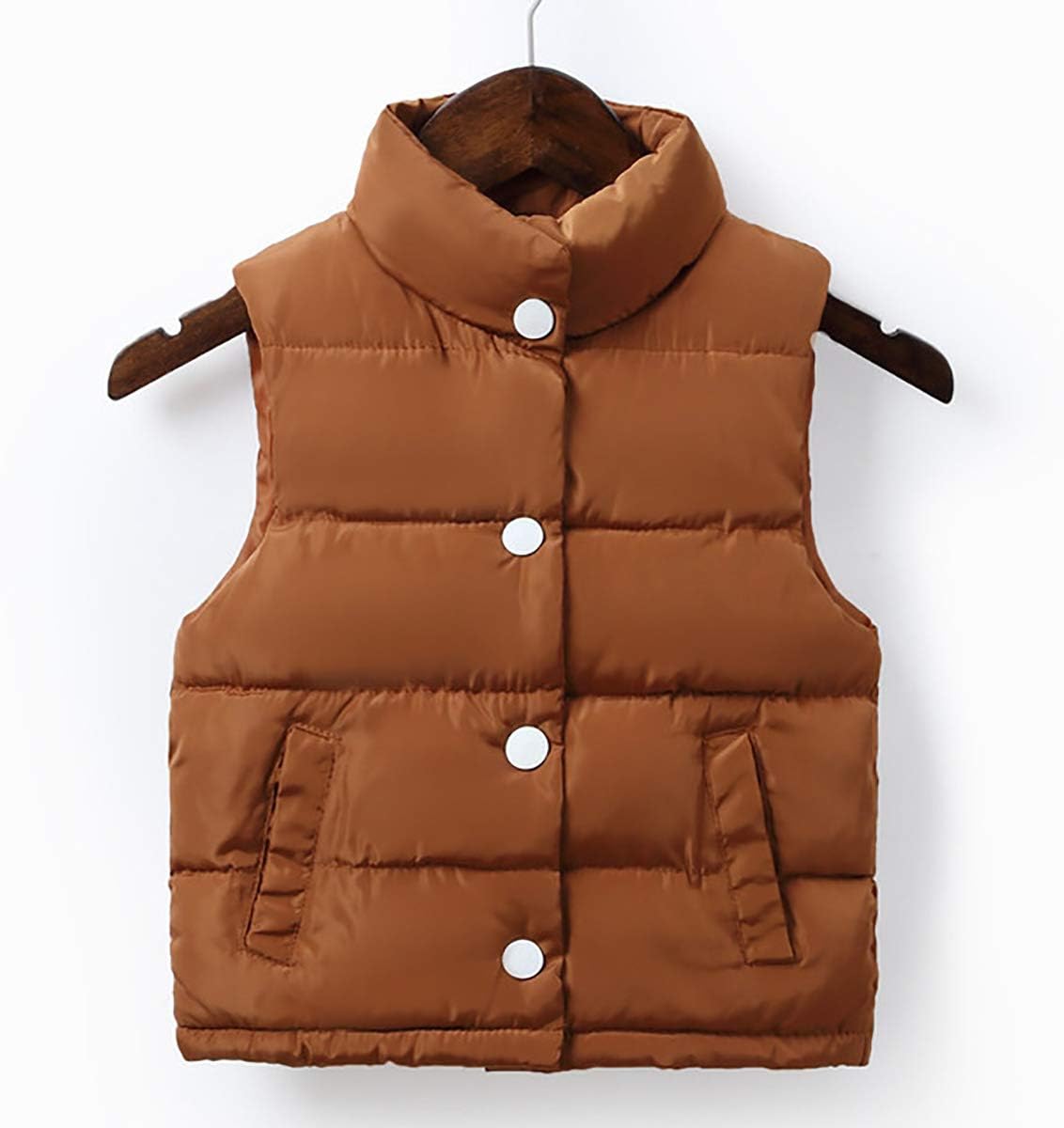 Amazon Com Fash Baby Girls Boys Warm Waistcoat Kids Zipper Closure Thick Gilet Vest Sleeveless Jackets Outwear For 2 6years Brown 1cm Home Kitchen