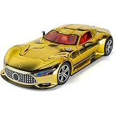 iLooboo Toy Car Model 1/24 Gloden Vision GT Alloy Collectible Vehicle Pull Back Die-Cast with Lights and Sound