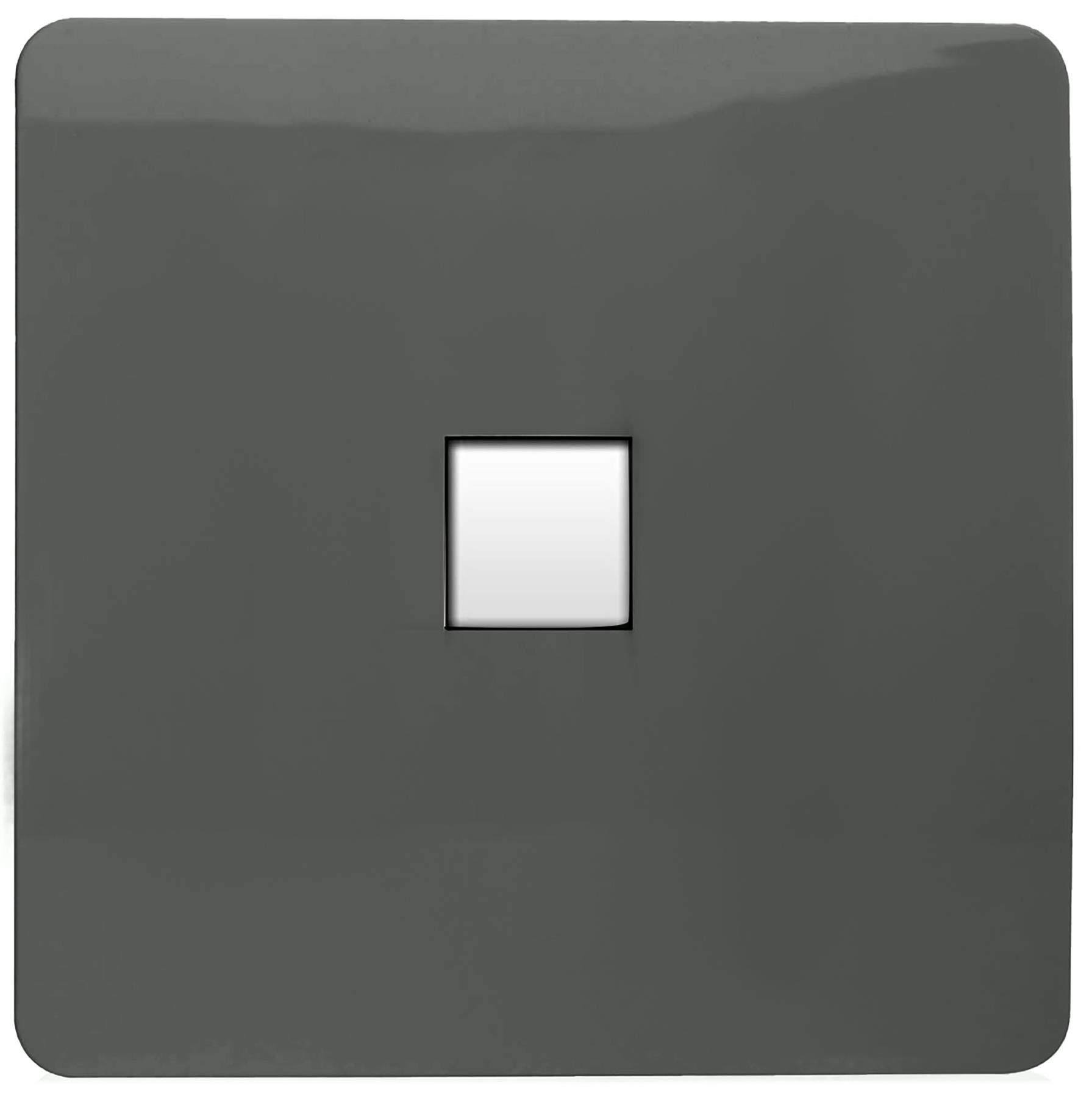 Trendi Artistic Modern Glossy Tactile RJ56 Cat 5e&Cat 6 Ethernet Socket Charcoal