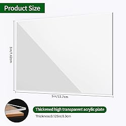 Lesnlok 6 Pieces 3 x 5 Acrylic Sheet1/8 Thick 3mm