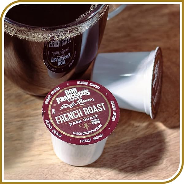 DON FRANCISCO’S FRENCH DARK ROAST COFFEE: 24 K CUPS COMPATIBLE SINGLE-SERVE PODS FOR KEURIG BREWERS – BOLD, SMOKY FLAVOR WITH CHOCOLATE NOTES – 100% ARABICA