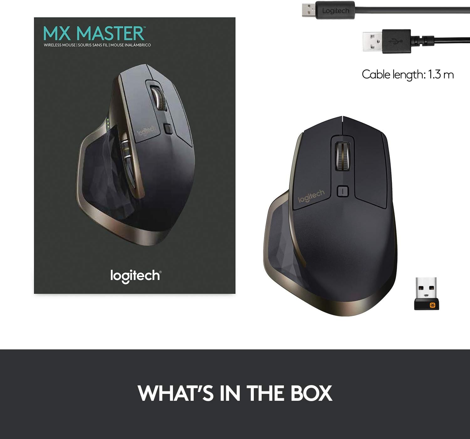 Logitech MX Master Wireless Mouse – High-precision Sensor, Speed-Adaptive Scroll Wheel, Easy-Switch up to 3 Devices - Meteorite Black: Computers & Accessories
