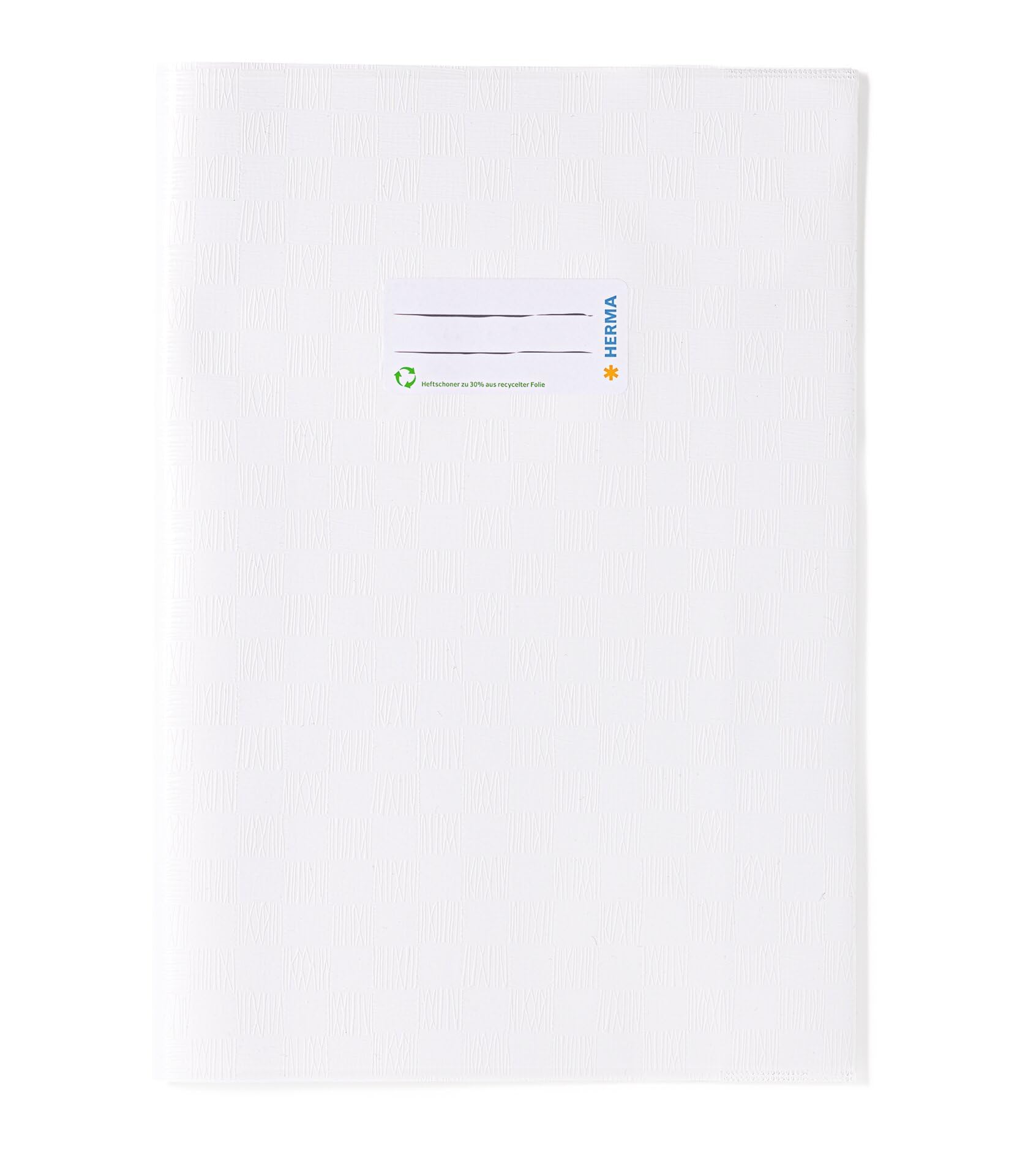HERMA 7440 Notebook Covers A4 Raffia White, Pack of 25, Book Covers with Label & Raffia Structure Made of Durable & Wipe-Clean Polypropylene Film, Notebook Cover Set for School Notebooks, Coloured
