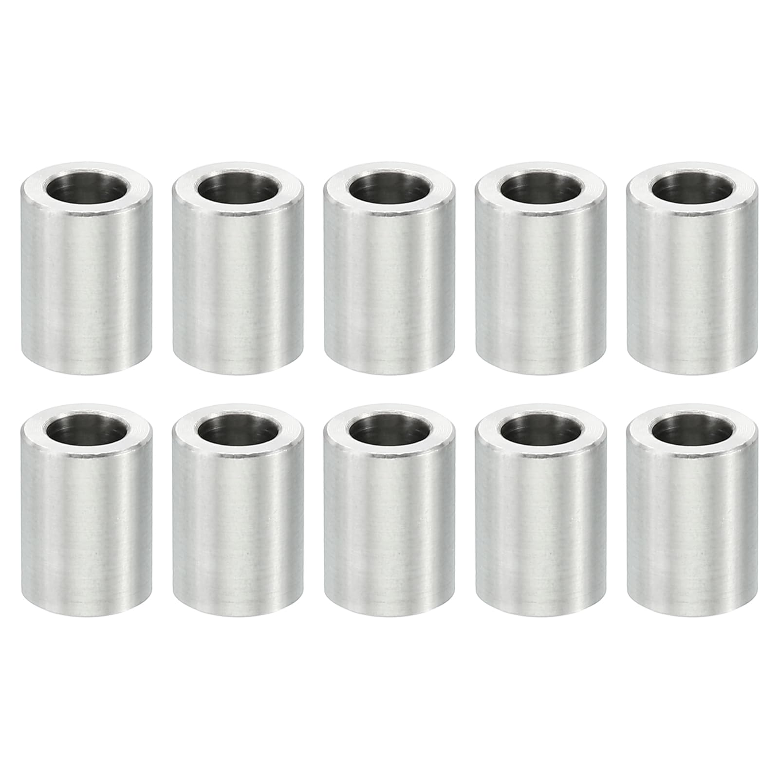 PATIKIL M4 Stainless Steel Spacers, 10 Pcs Metal Spacer Stainless Steel 4.1mm ID x 7mm OD X10mm L Stainless Steel Spacers Screw Standoff Round for 5/32inch or M4 Screw Bolts