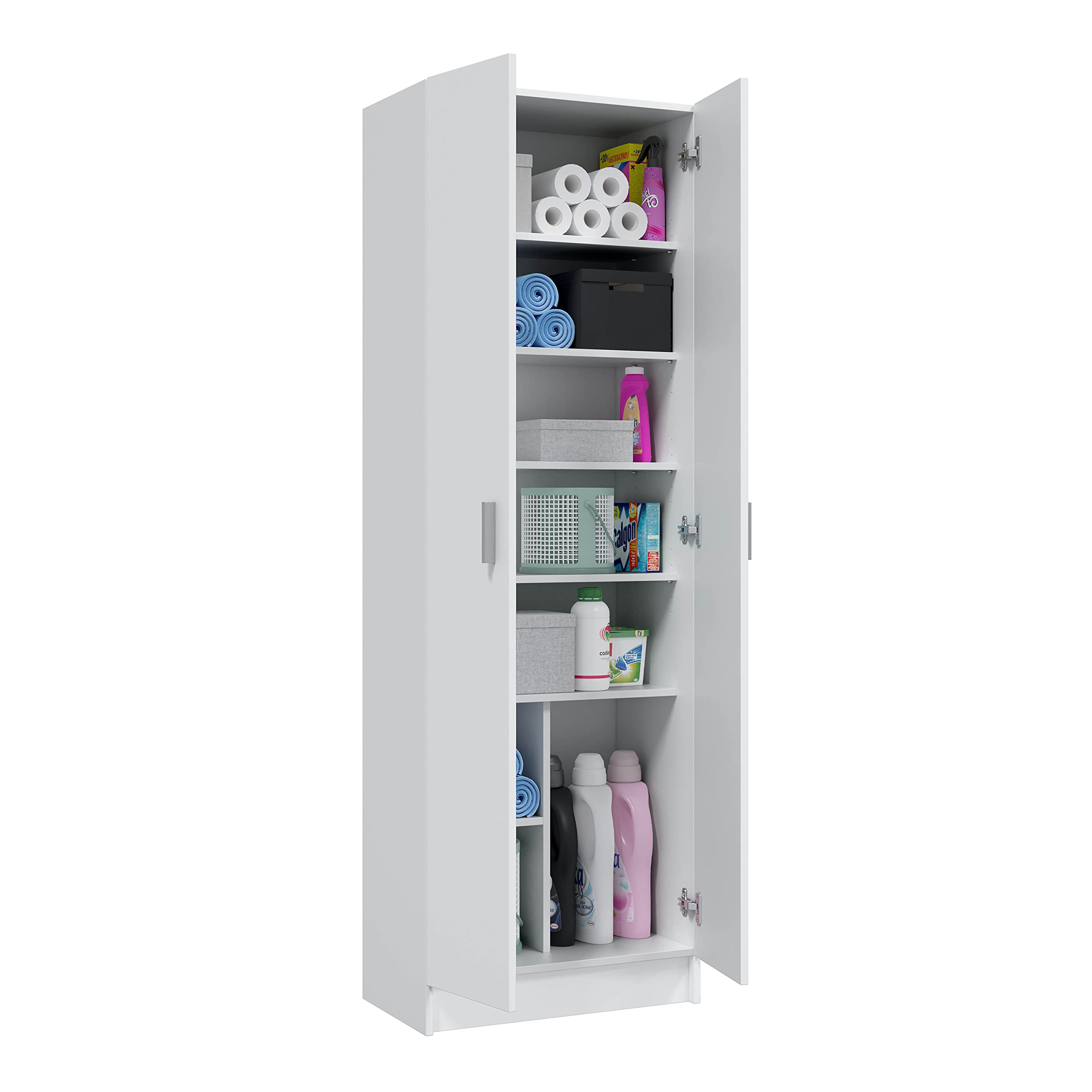 Habitdesign-Armario-Zapatero-Multiusos-Armario-Auxiliar-Acabado-en-Color-Blanco-Mate-Medidas-59-cm-Ancho-x-180-cm