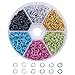 Pandahall 1 Box (About 1080PCS) Colorful Aluminum 6mm Wire Open Jump Rings Conectors Chain Links for Jewelry Making Accessories