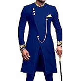 African Suits for Men Dashiki Embroidery Jackets and Pants 2 Piece Set Slim Fit Formal Outfits Wedding