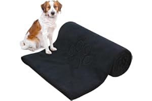 KinHwa Dog Towel Super Absorbent Pet Bath Towel Microfiber Dog Drying Towel for Small, Medium, Large Dogs and Cats 30inch x 50inch Black