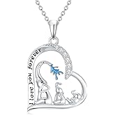 Cargari Animal Necklace 925 Sterling Silver Cow/Panda/Elephant/Monkey Mother Daughter Necklace Anniversary Animal Jewelry Mother's Day Gifts