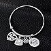 Miss Pink 16th Birthday Jewelry Gifts for Women Stainless Steel Expandable Bangle Sweet 16 Year Old Charm Bracelets for Daughter Granddaughter