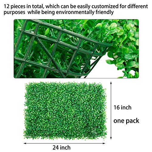 12 Pack Artificial Boxwood Panels Topiary Hedge Plant Milan Leave