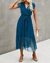 BTFBM Women Summer Bohemian Floral Casual Wrap V
