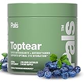 Dry Eye Relief Supplements for Adults with Pure Bilberry Extract Toptear Ultimate Eye Vitamins for Eyesight, Dryness Relief, Strain, Optical Nerve & Vision Care Support, Vegan Capsules (30 Days) PALS