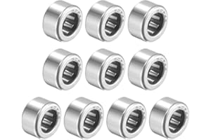 uxcell SCE44 Needle Roller Bearings 1/4-inch Bore 7/16-inch OD 1/4-inch Width Chrome Steel Open End 10pcs