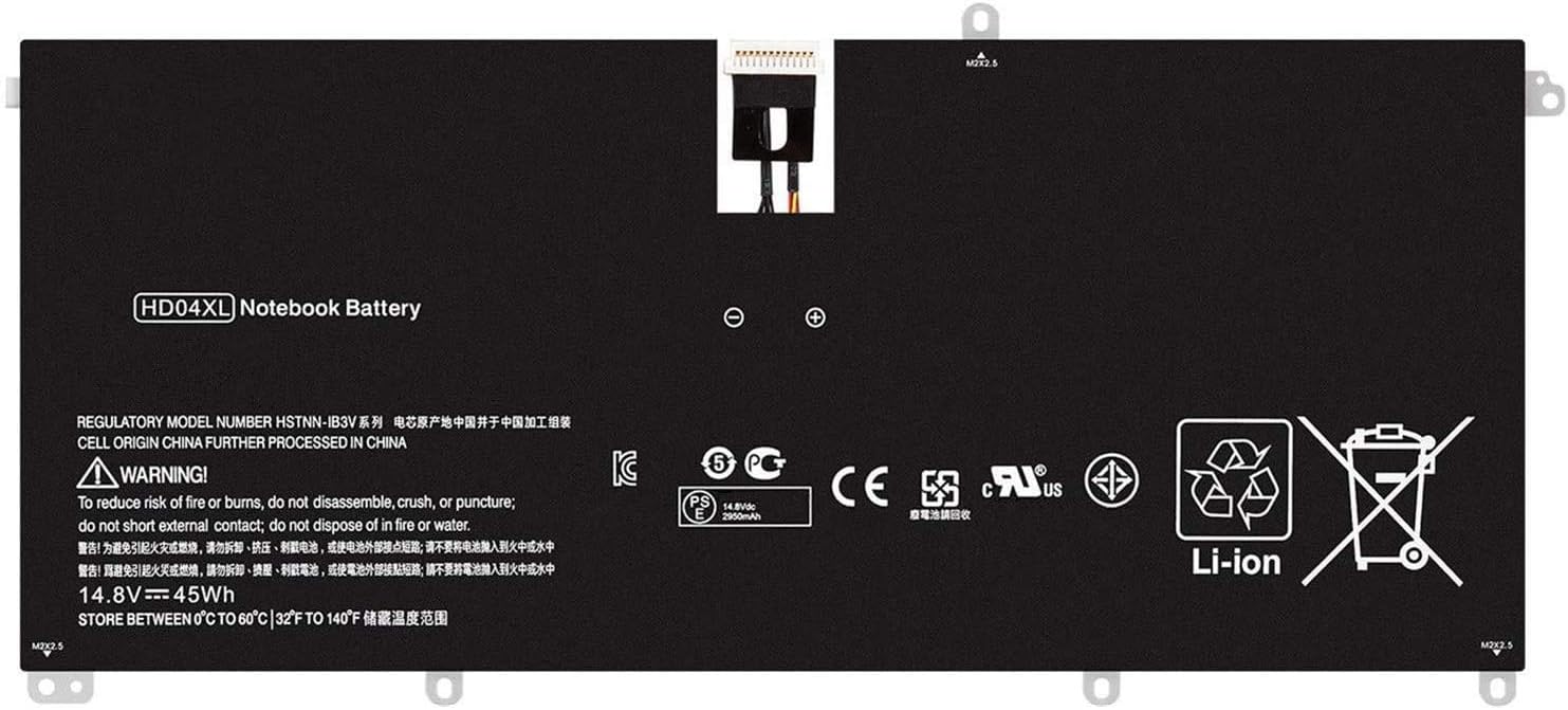 7XINbox HD04XL 14.8V 45Wh Laptop Battery Replacement for HP Spectre XT pro 13 b000 Spectre XT 13-2114TU Envy Spectre XT 13-2050NRTU XT 13-2000eg XT 13-2021 13-2021tu HSTNN-IB3V 685866-1B1 685989-001 - Image 3