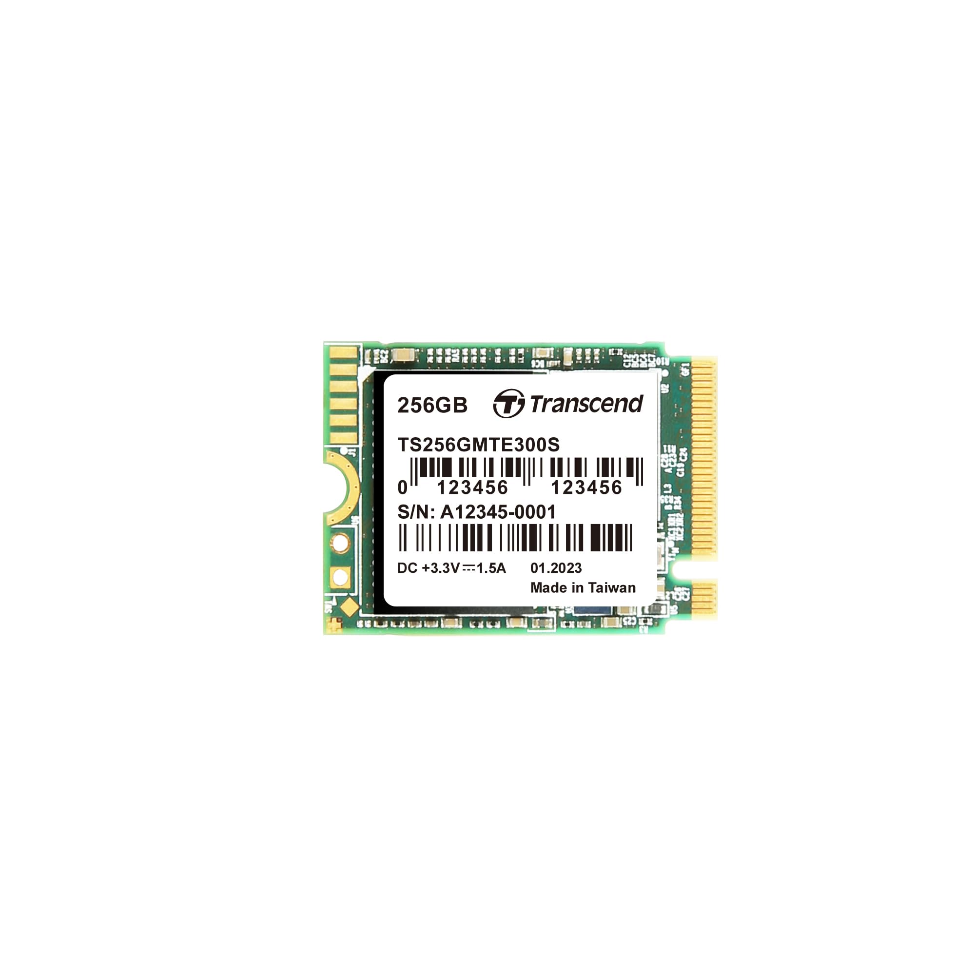 Transcend MTE300S 256GB M.2 2230 NVMe PCIe Gen3 x4 SSD, Read/Write up to 2,000/950 mb/s with 3D NAND Flash TS256GMTE300S