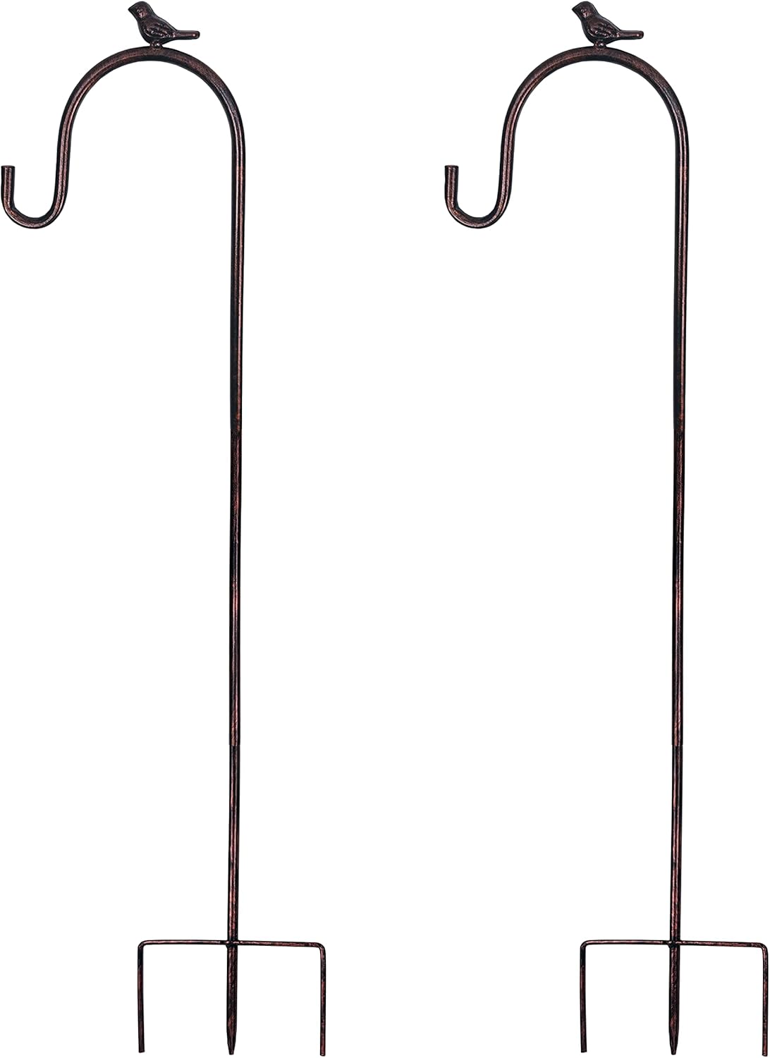 Outdoor Shepherd's Hooks - COOZZYHOUR 39inch Bird Shepherd Hooks，Set of 2 ，Made of Premium Metal for Hanging Solar Lights, Bird Feeders, Mason Jars, Flower Basket, Christmas Lights, Lanterns, Garden Stakes and Wedding