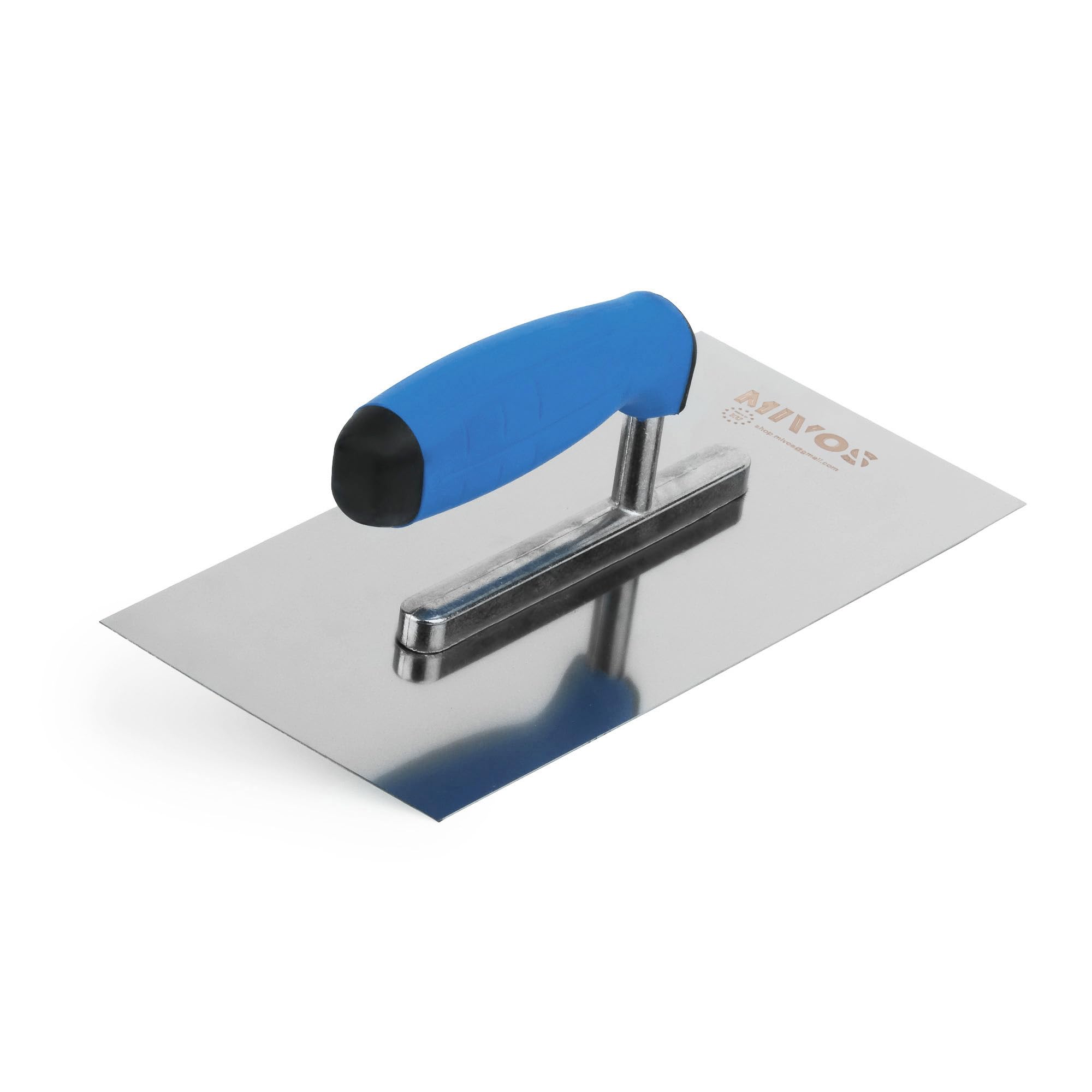 Mivos Stainless Steel Smoothing Trowel 270 x 130 mm / Rustproof Plaster Trowel with 2 Components Soft Grip / Smoothing Board for Cleaning and Masonry Work / Smoothing Disc Made in EU