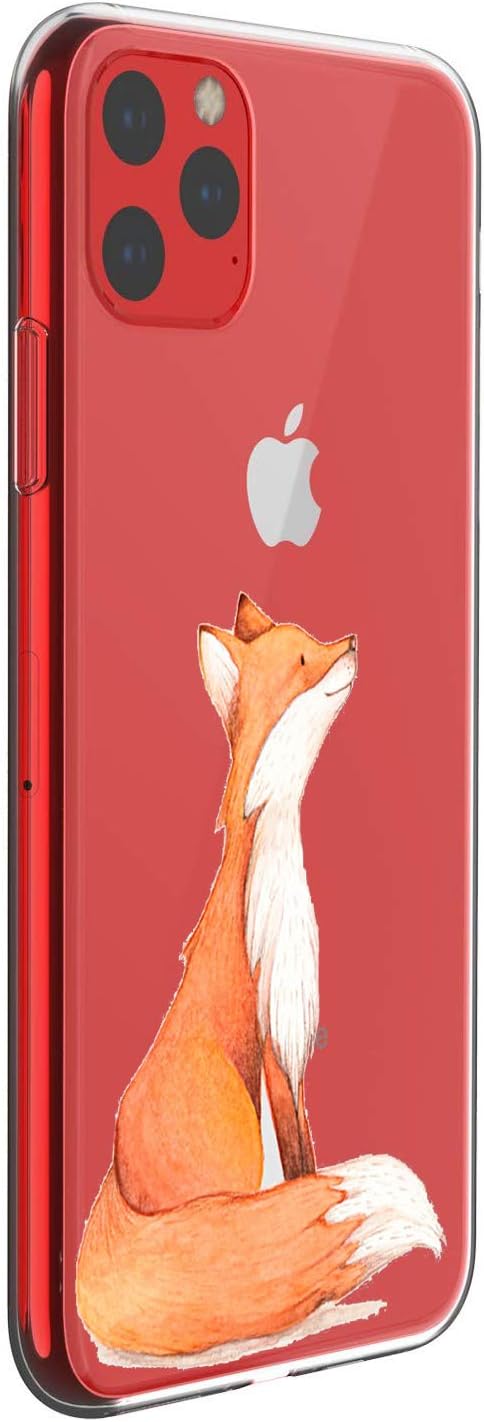 Oihxse Compatible for iPhone 11 6.1'' Case Ultra-Thin Crystal Clear with Cute Pattern Transparent Soft Slim TPU Silicone Bumper [Support Wireless Charging] Shockproof Protective Cover - Fox