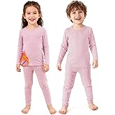 Zando 2 Set Kids Thermal Underwear Set - Kids Thermal Top and Bottom Winter Long Johns Fleece Lined Base Layer for Boys Girls