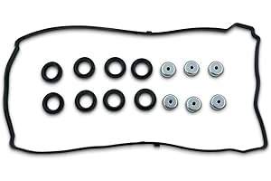 Torquizo Valve Cover Gasket Set for Honda Accord, Civic, CR-V, Element, Crosstour, Acura CSX, ILX, RDX, RSX, TSX - 2.0L, 2.3L, 2.4L Engines 2002-2015 -OE# VS50614R, 12341-R40-A00