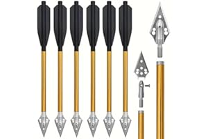 JIANZD 6.7 Inch Mini Archery Crossbow Bolts Set with Sharp Metal Tip, Reusable Durable Arrow Dart for Shooting Target Practice, Small Hunting Game, Outdoor Fishing-Red